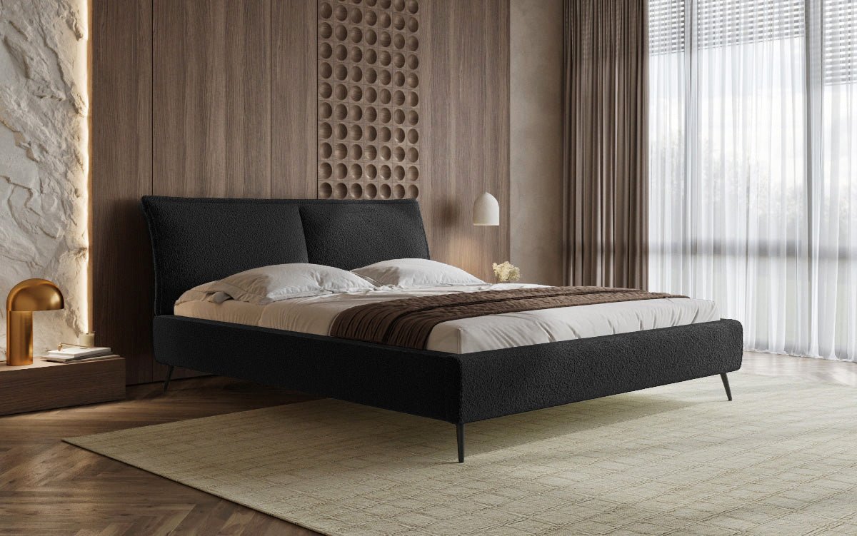 Designer Polsterbett Zoe Bouclé mit Stauraum