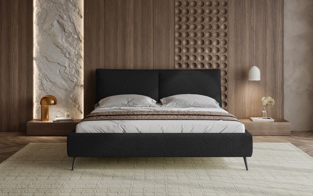 Designer Polsterbett Zoe Bouclé mit Stauraum