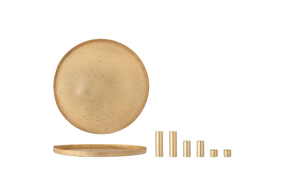 Adventskerzenhalter Virela – Metall in Goldoptik (7-teiliges Set)