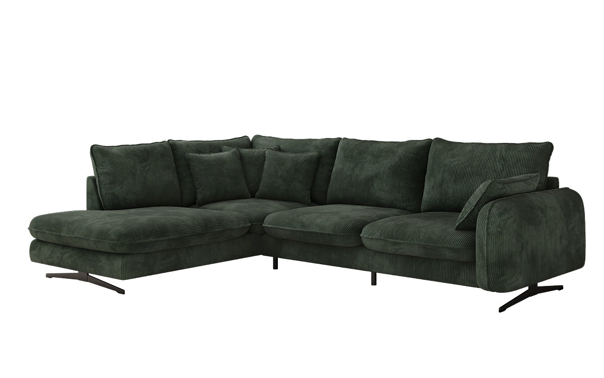 Designer Ecksofa Laguna mit Metallfüße in Cord