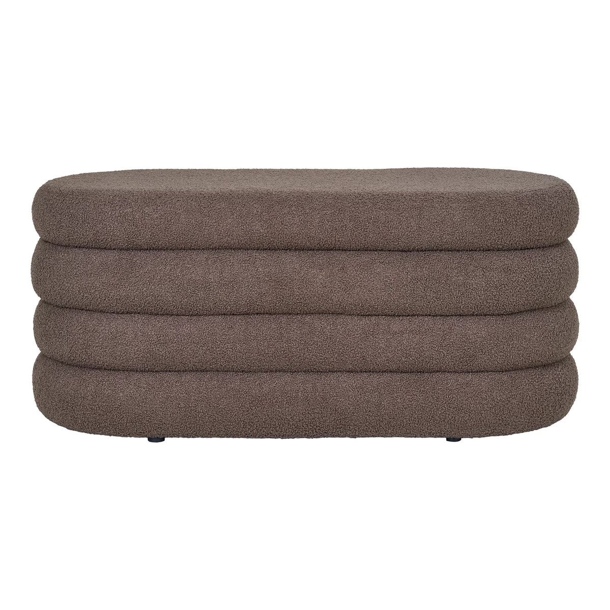 Sitzbank Philo Bouclé Braun mit Stauraum