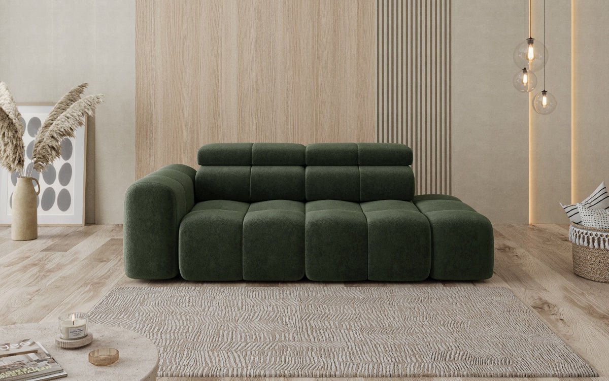 Designer Sofa 3-Sitzer mit Chaise Longue Mia in Chenille