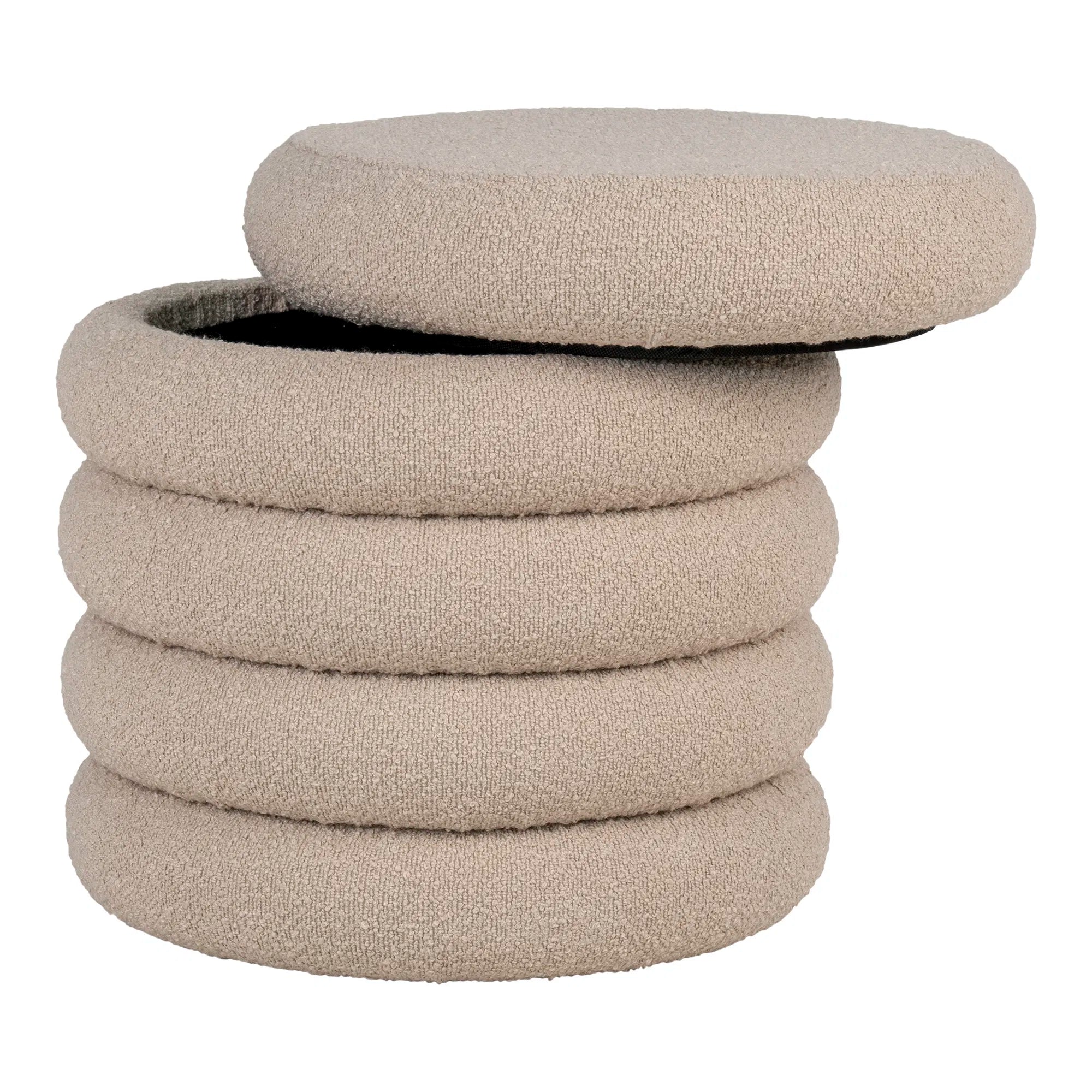 Beistellhocker Lorea Bouclé Beige