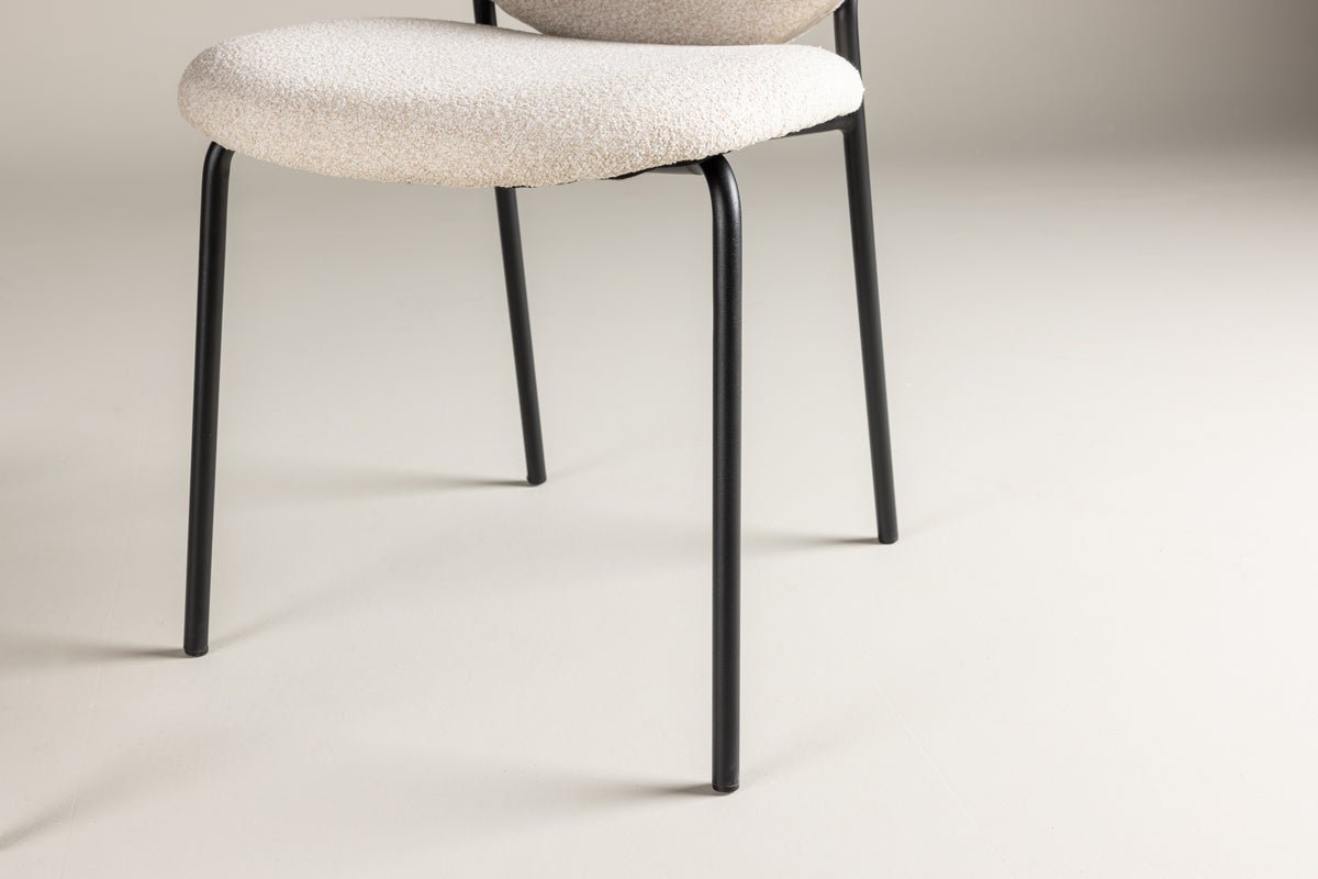 2er Set - Stuhl Opal mit beigen Leinenbezug