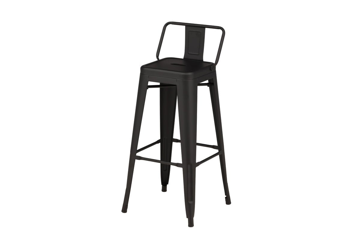 4er Set - Barhocker Tamo - Robust aus Stahl in Schwarz