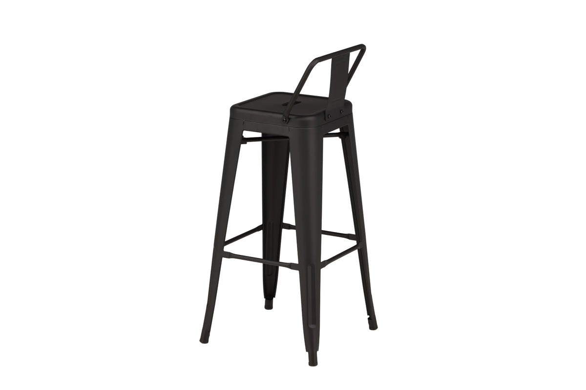 4er Set - Barhocker Tamo - Robust aus Stahl in Schwarz