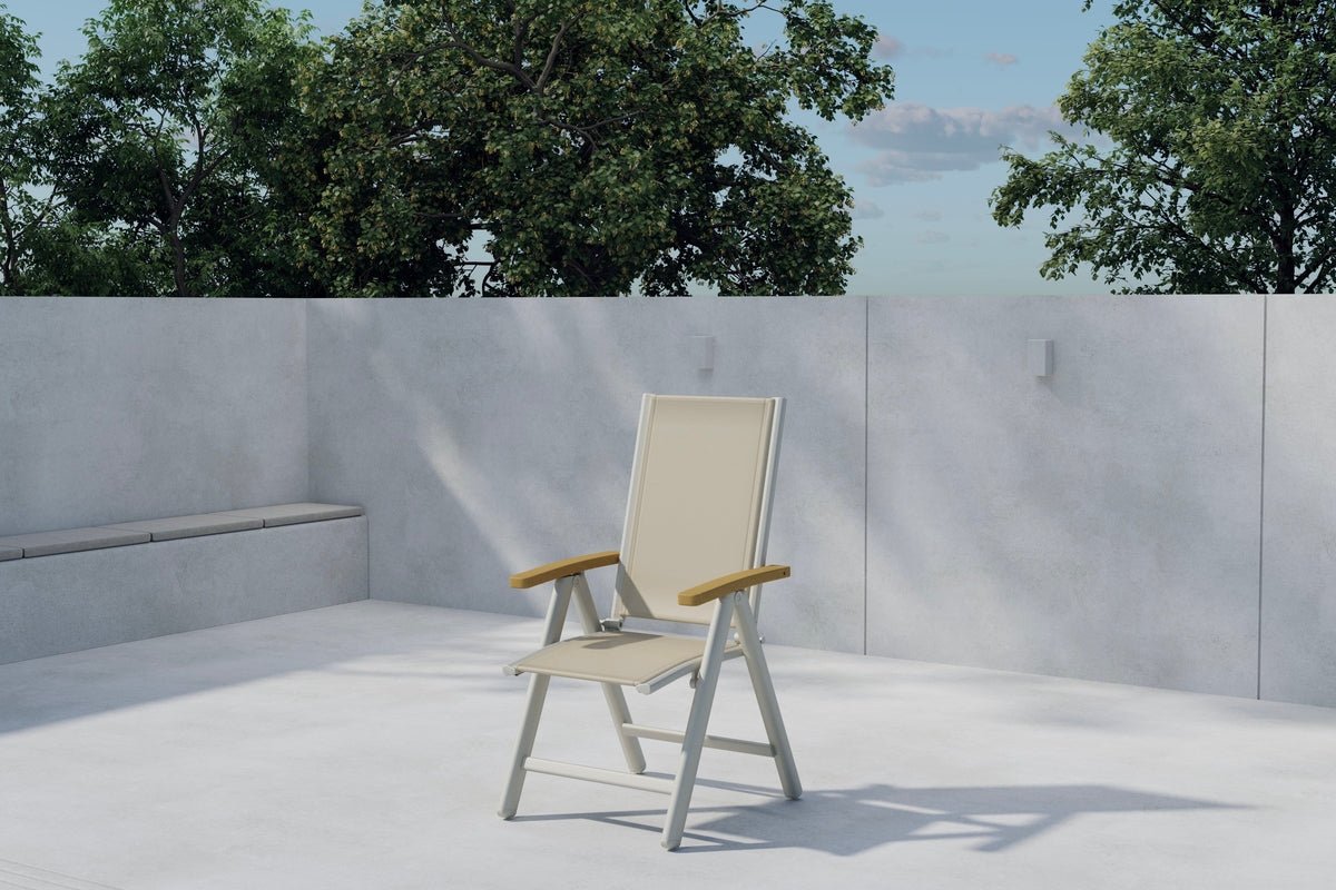 2er Set - Gartenstuhl GranCanaria aus Textilene/Aluminium in Schwarz, Weiß oder Beige