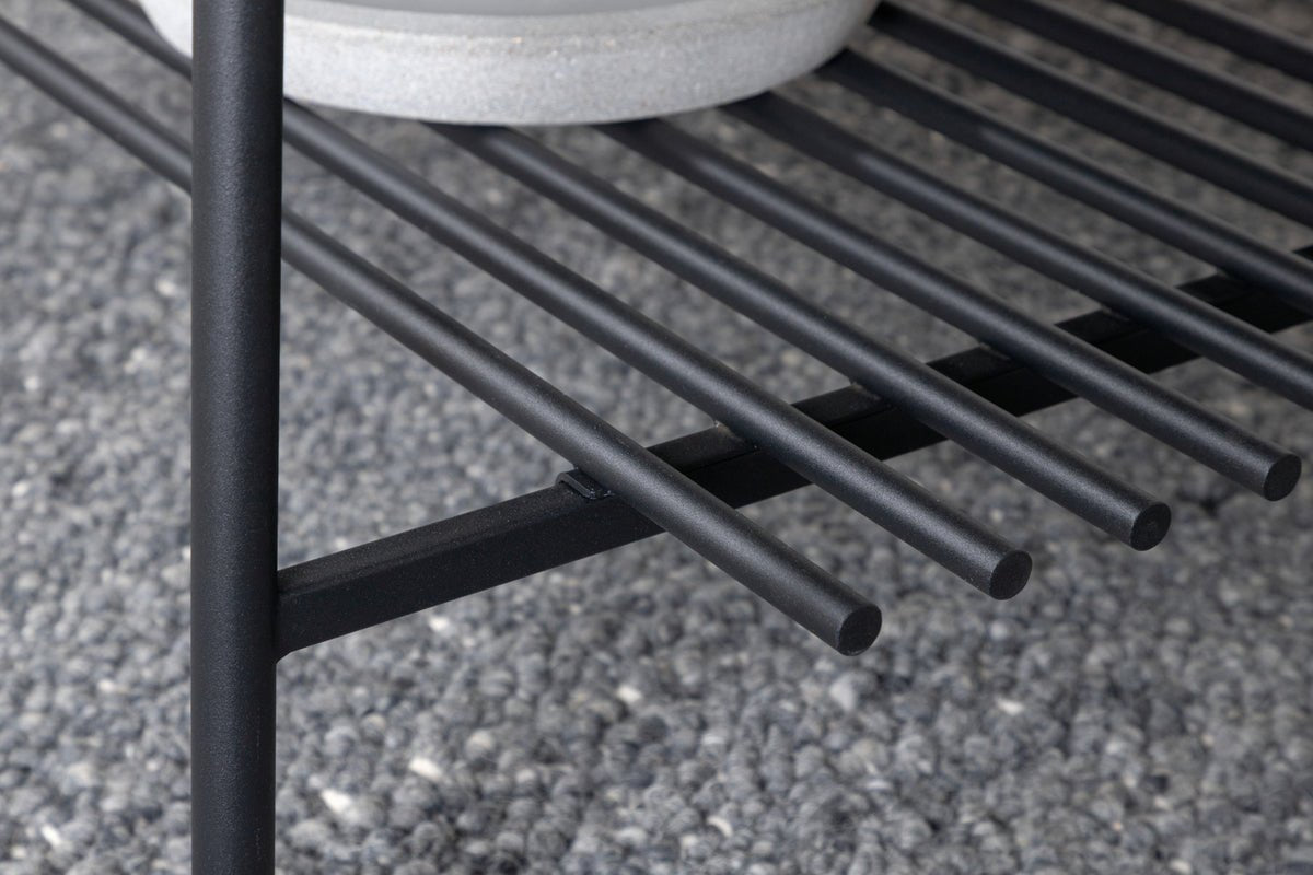 Couchtisch Staffan - in schwarz mit Glasplatte