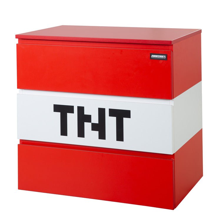 Minecraft Kommode „TNT Box“ – mit LED-Beleuchtung & 3 Schubladen