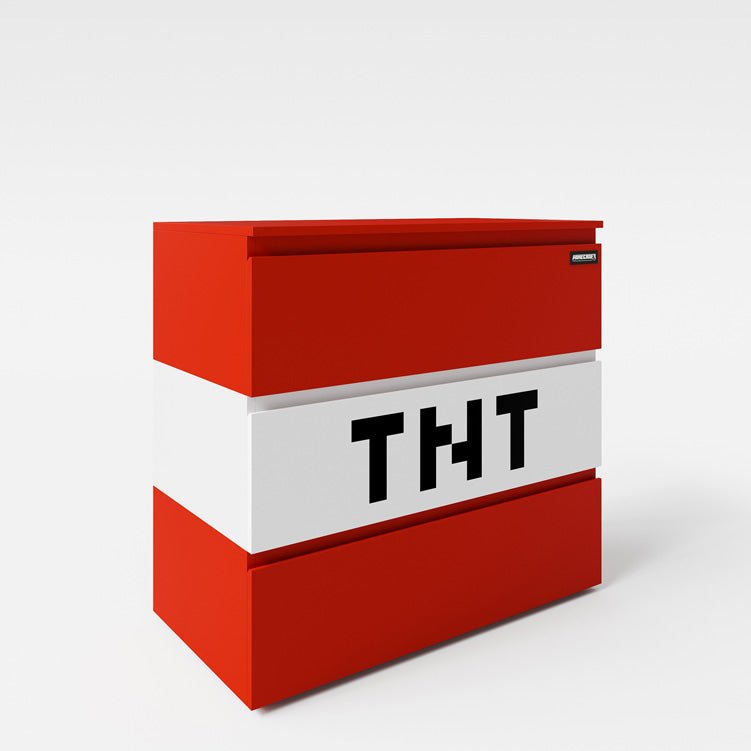 Minecraft Kommode „TNT Box“ – mit LED-Beleuchtung & 3 Schubladen