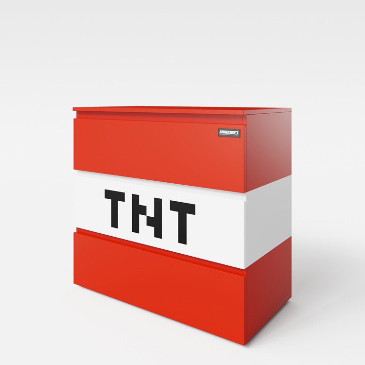 Minecraft Kommode „TNT Box“ – mit LED-Beleuchtung & 3 Schubladen