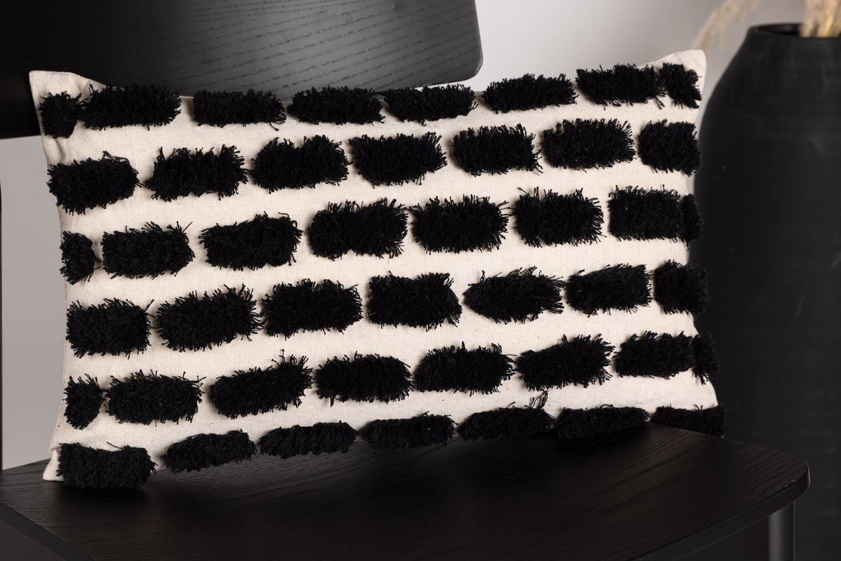 Kissenbezug Luca - 50x30 cm mit weiß-schwarzem Muster