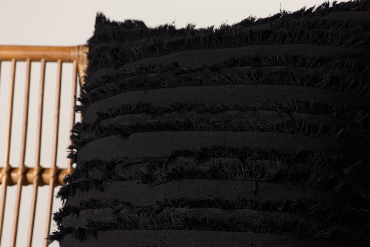Kissenbezug Erika - 45x45 cm in Schwarz aus 100% Baumwolle