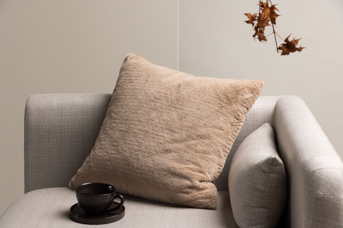 Kissenbezug Relax - 50x50 cm in Beige, Grau und Weiß