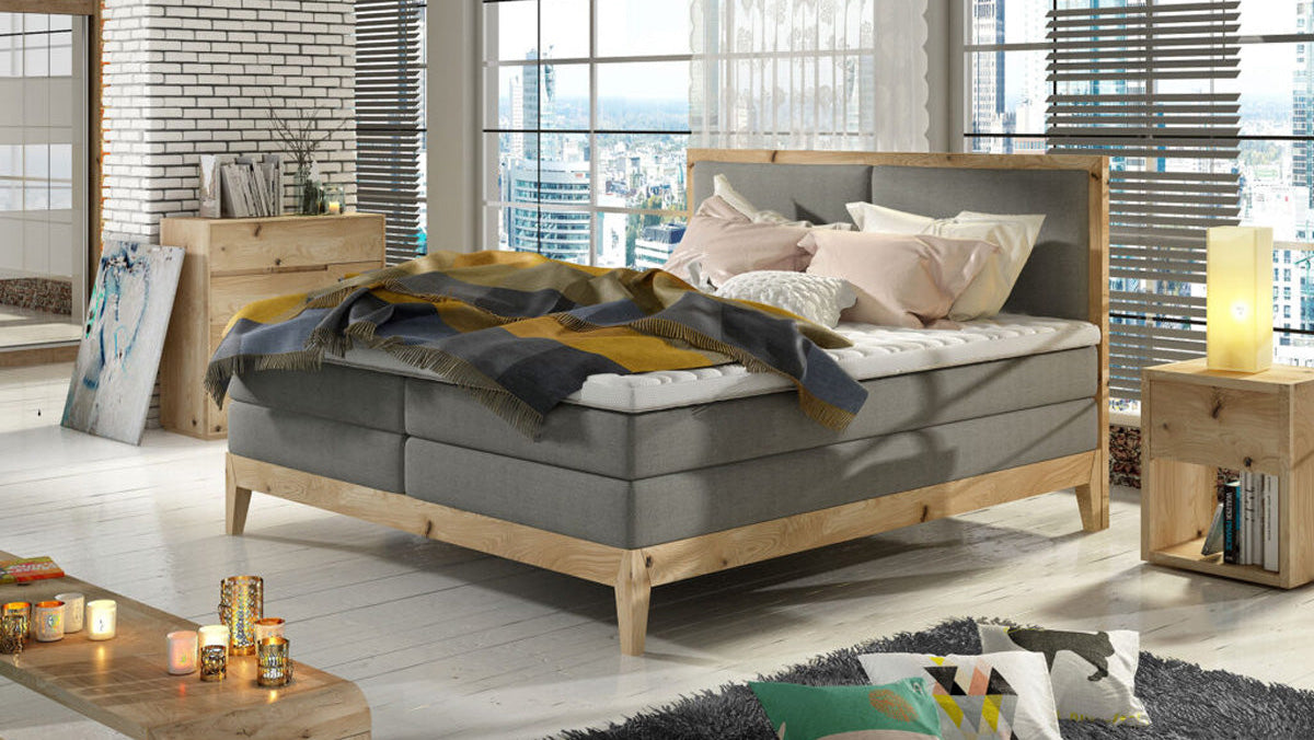 Designer Boxspringbett/Holzbett Ida aus massiver Eiche