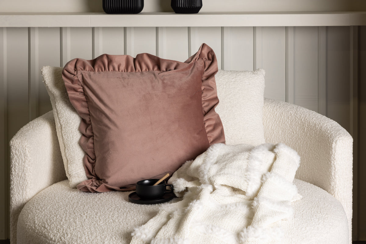 Kissenbezug Essence - 50x50 cm in Beige, Rosa und Weiß