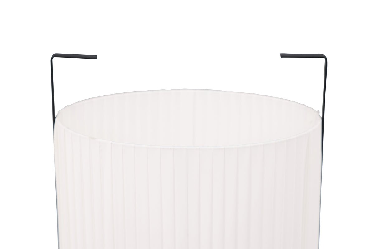 Stehlampe „Elvra“ – Stoffschirm in Beige mit schwarzem Metallgestell (Höhe 48 cm)