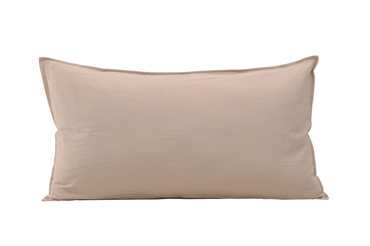 Kissenbezug Hygge - 50x90 cm in Braun, Beige und Weiß aus 100% Baumwolle