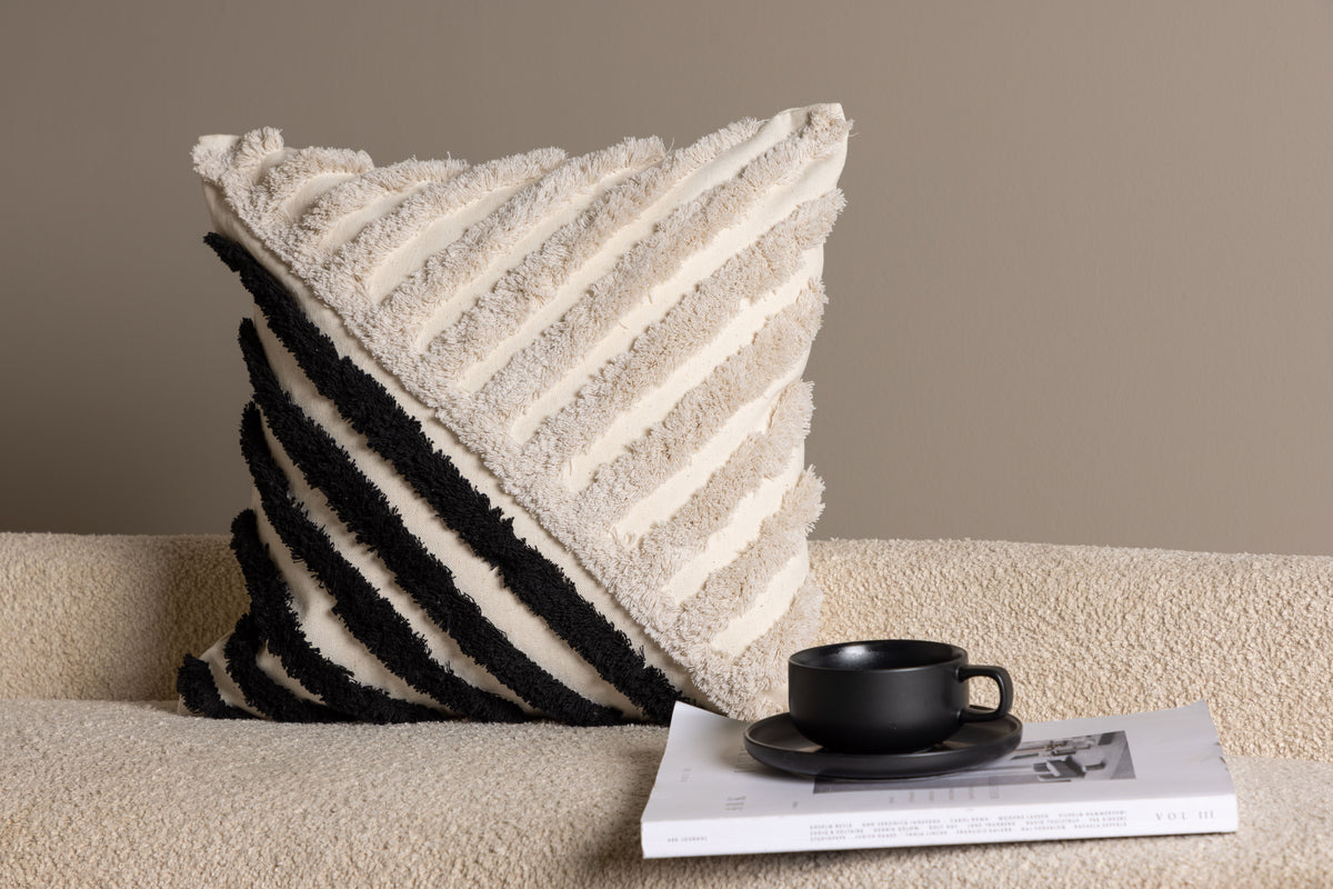 Kissenbezug Zorro - 45x45 cm mit weiß-schwarzem Muster