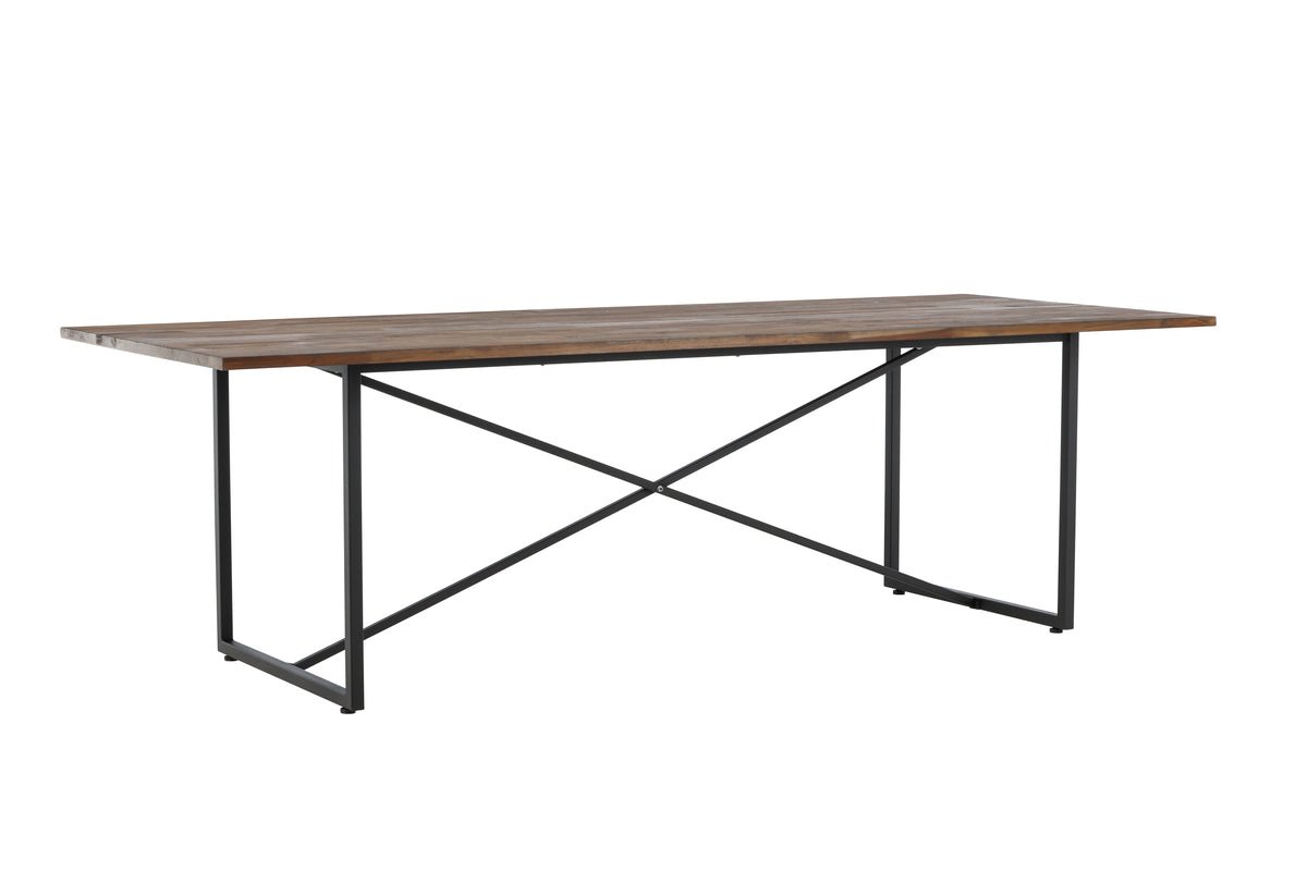 Esstisch Waiora - mit rustikaler Teakholzplatte für eine warme Atmosphäre