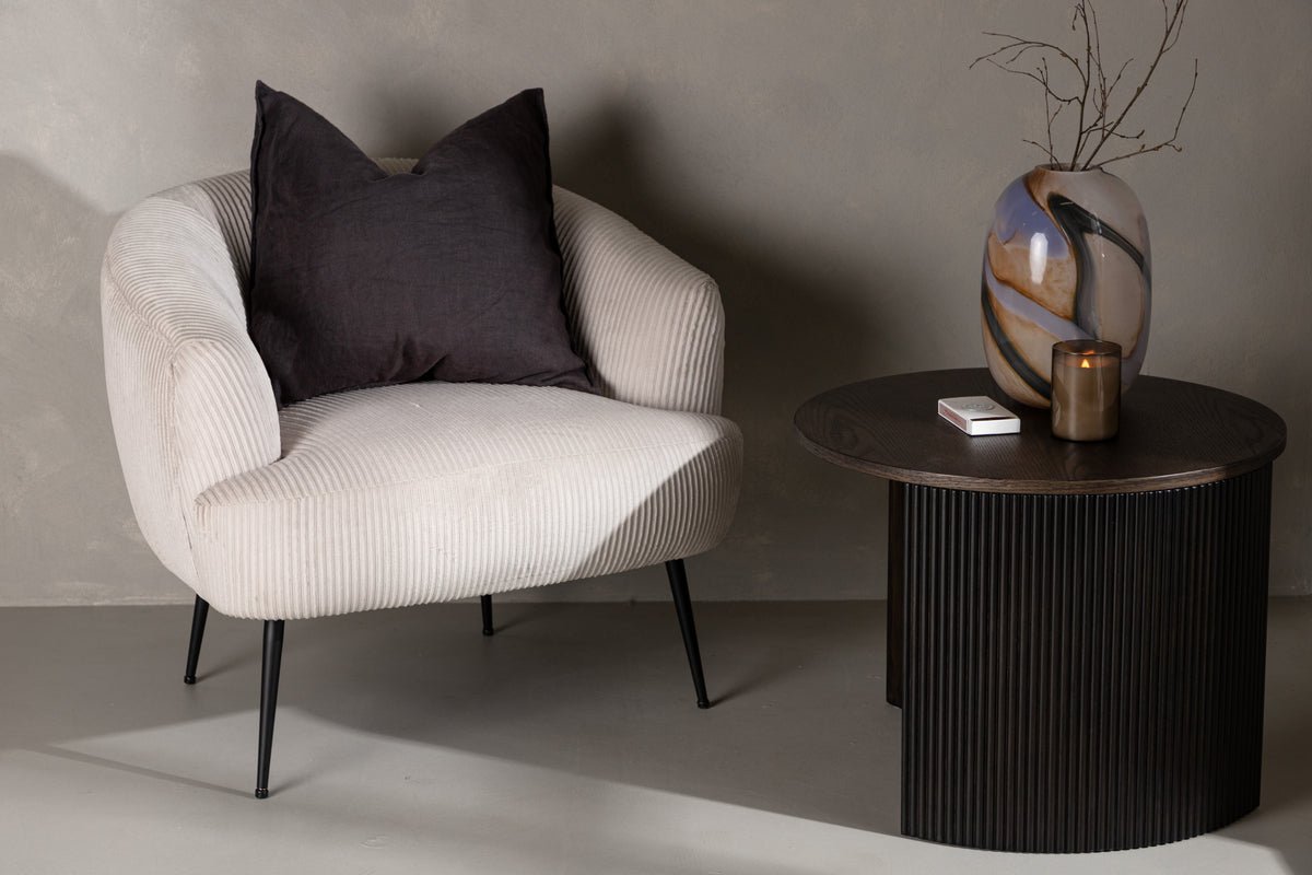 Designer Lounge Sessel Rivano – Cord-Loungechair in Beige