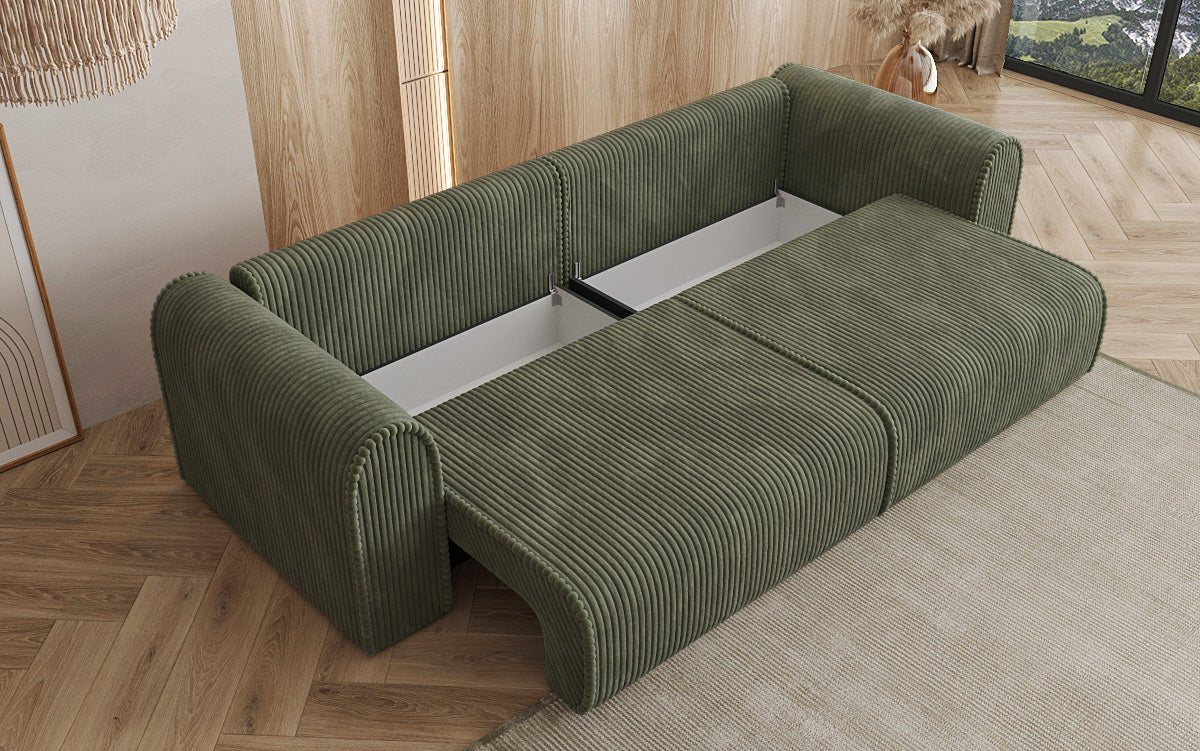 Designer Sofa Big Buddy 3 Sitzer mit Schlaffunktion und Stauraum in Breitcord
