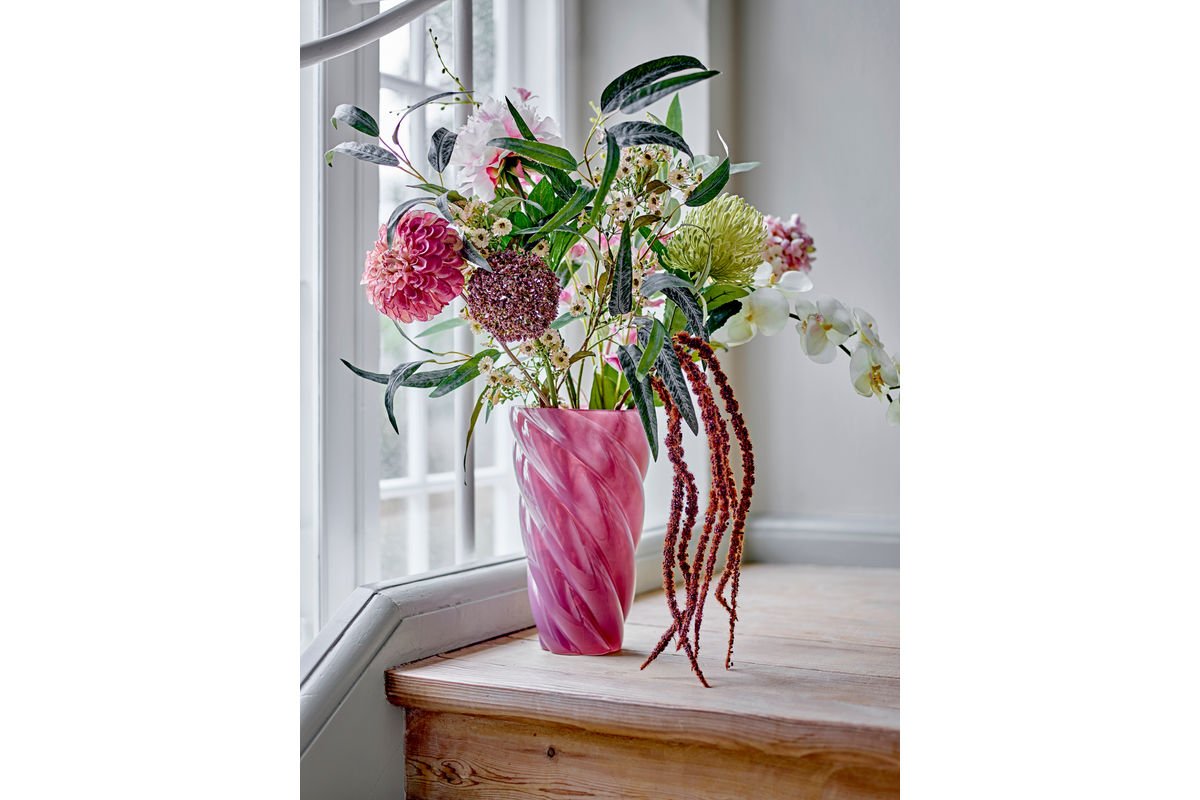 Vase „Pinkt Tornado“ – aus Glas