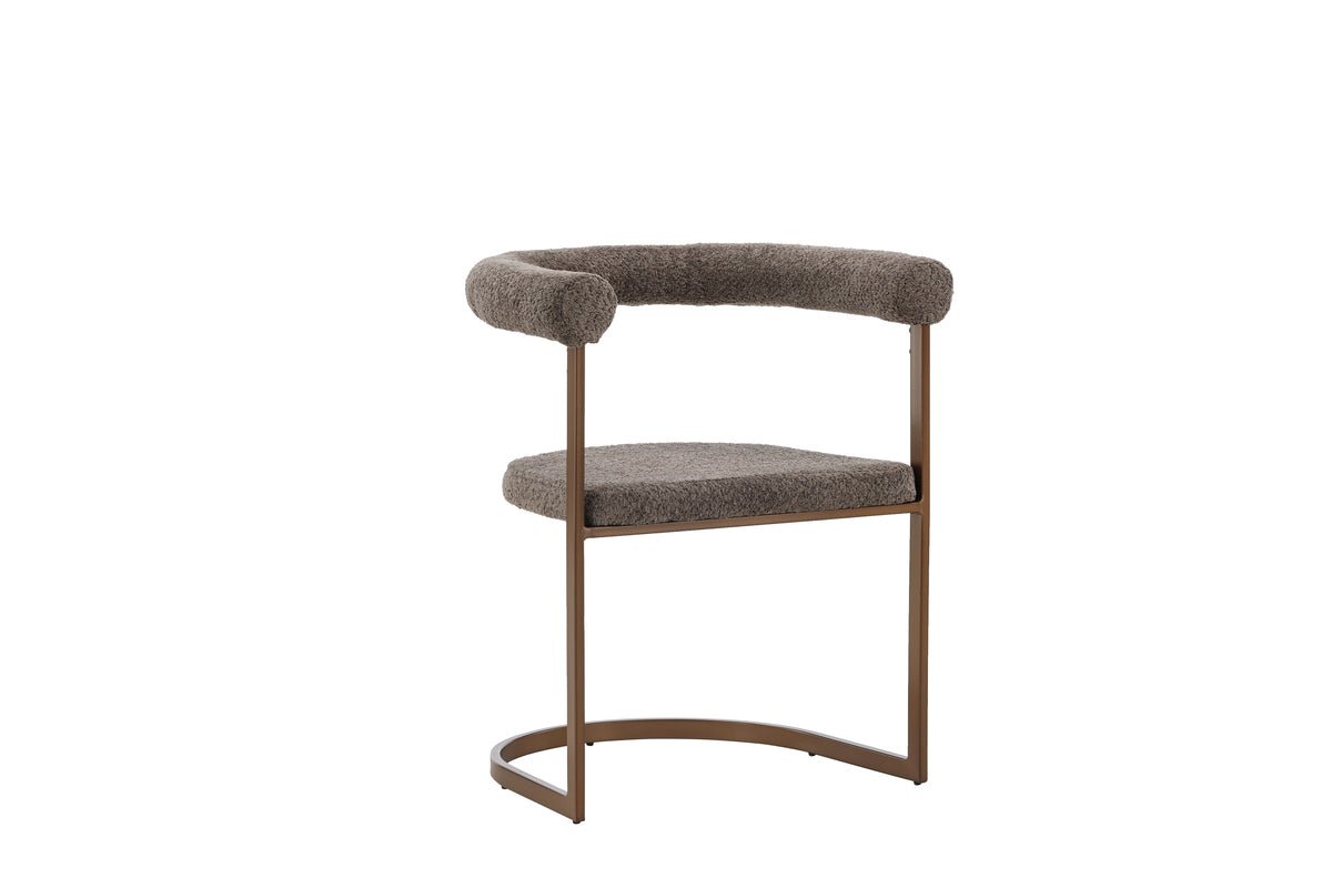 2er Set - Stuhl Paje mit gauem Bouclébezug