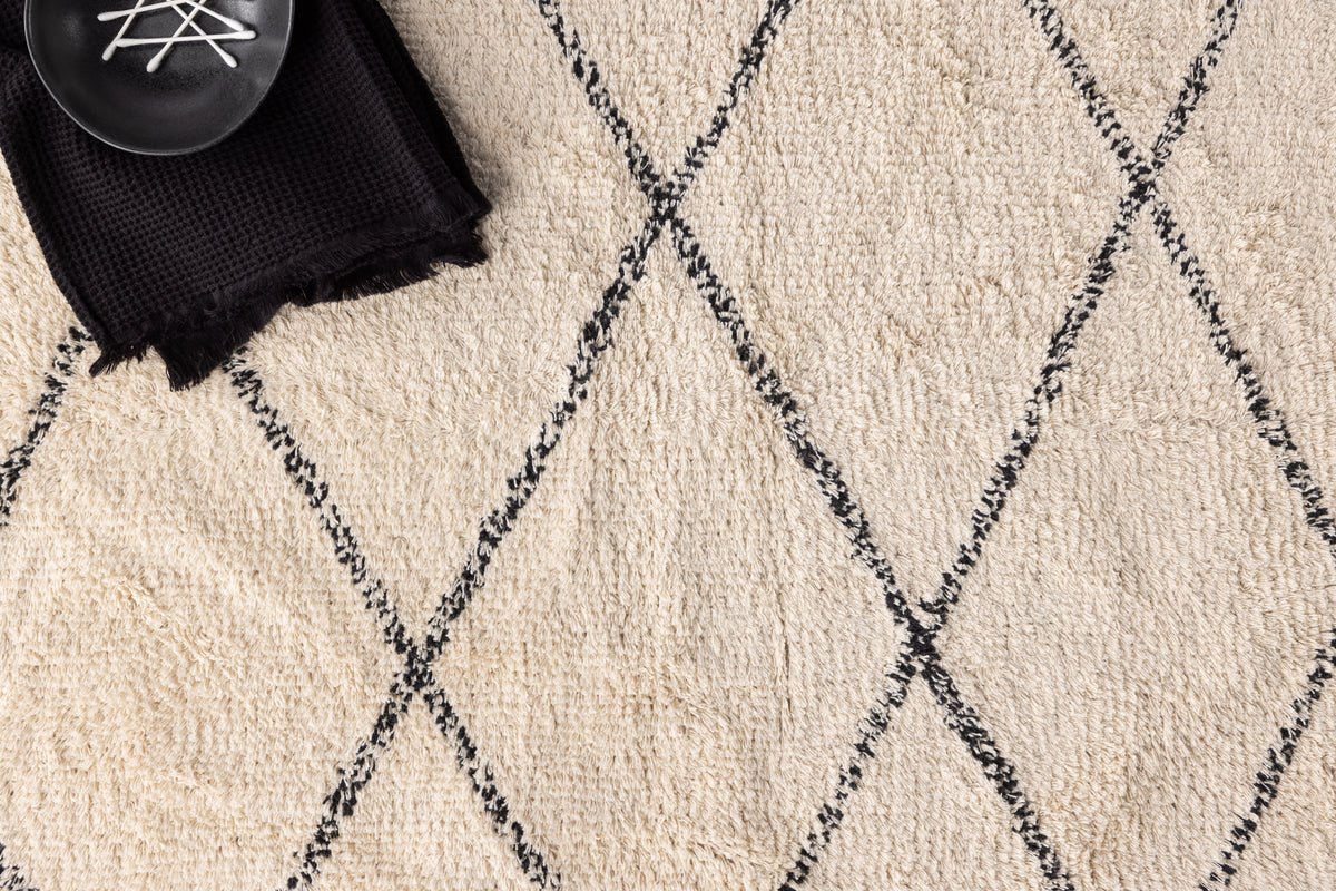 Badematte Uluwatu - mit stilvollem Schwarz-Weiß-Muster aus Baumwolle