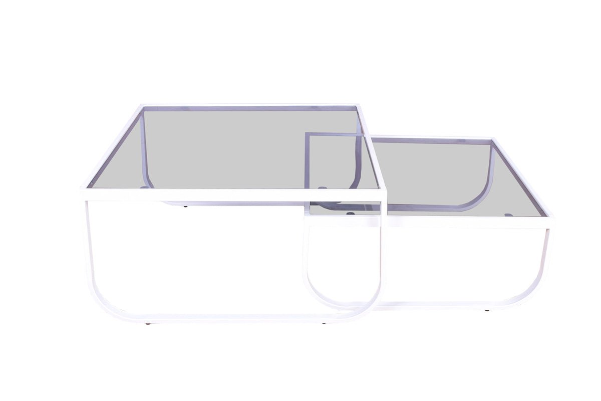 Couchtisch Rondo - zwei Tische mit Glas-Tischplatte