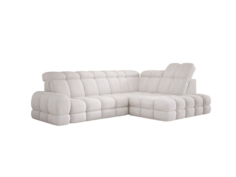 Designer Sofa Lima L mit elektrischer Schlaffunktion in Bouclé