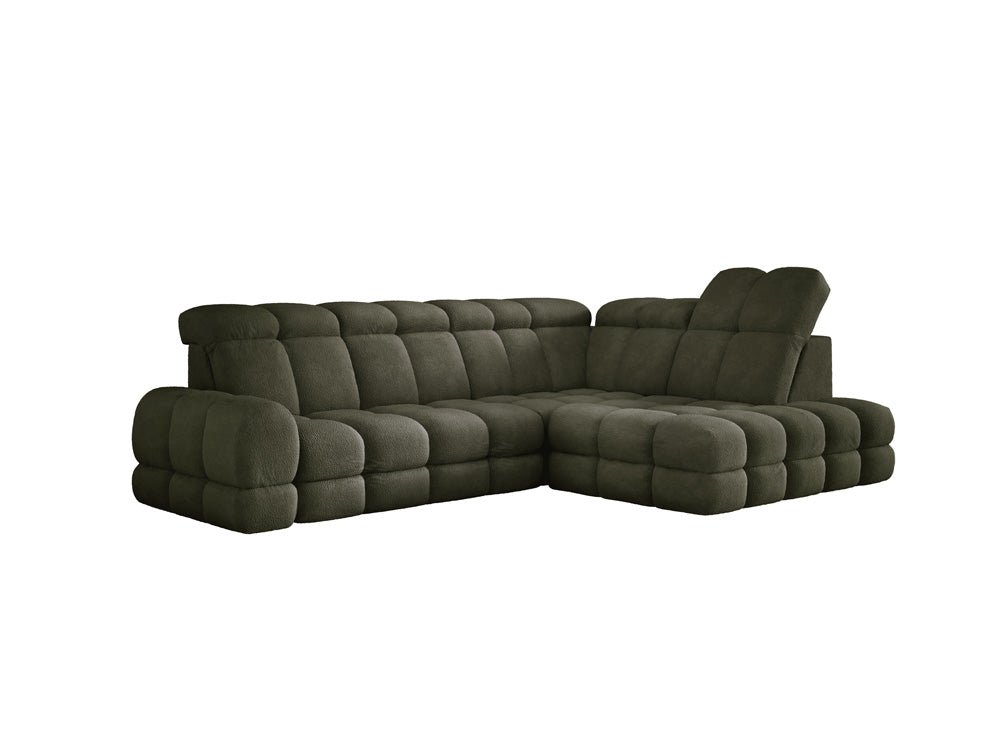 Designer Sofa Lima L mit elektrischer Schlaffunktion in Bouclé
