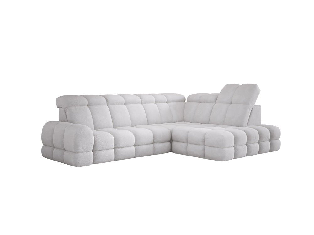Designer Sofa Lima L mit elektrischer Schlaffunktion in Bouclé
