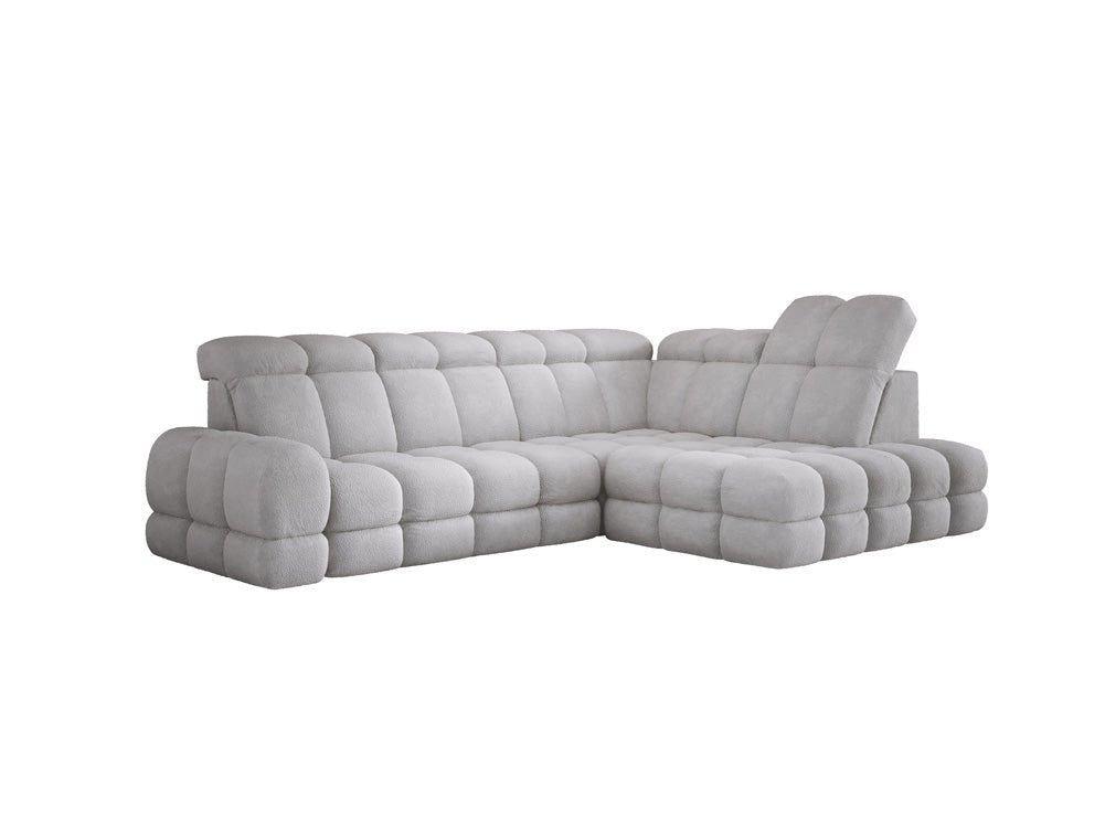 Designer Sofa Lima L mit elektrischer Schlaffunktion in Bouclé