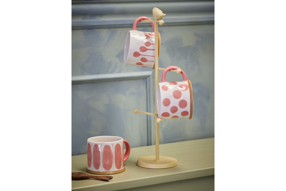 Becher-Set „Linora“ – Roséfarbenes Steingut (3-teilig)