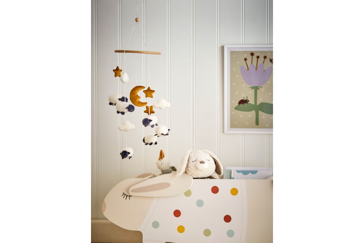 Kinder-Mobile Wolki – Schaf-Mobile in Weiß