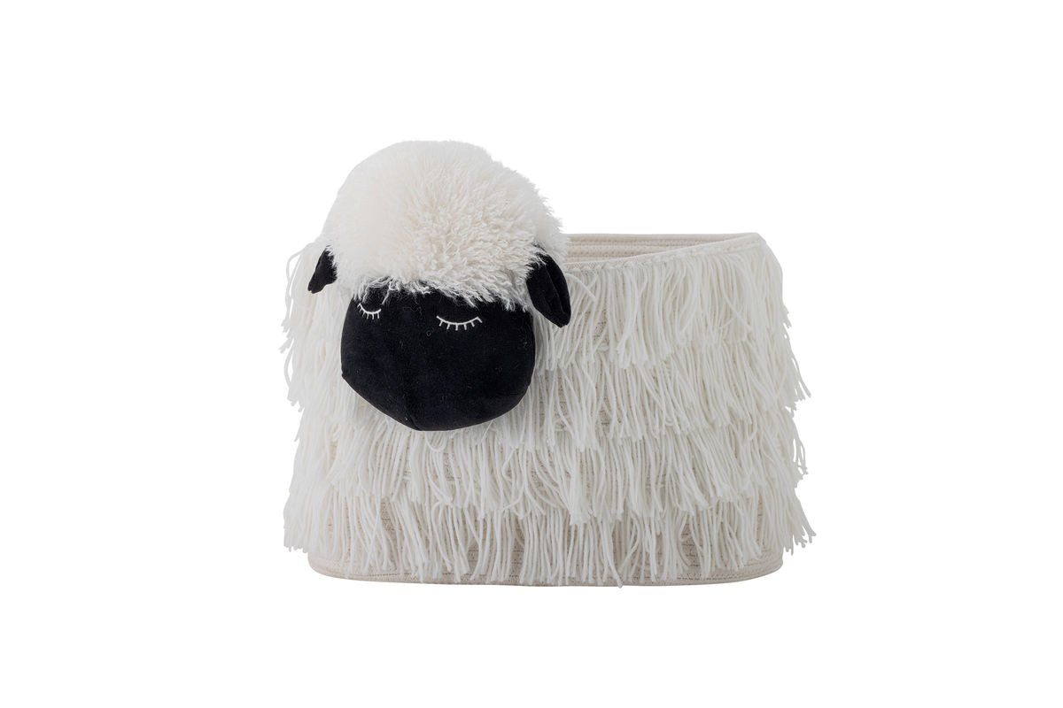 Kinder Korb Wolki – Flauschiger Kinderkorb in Schafsoptik