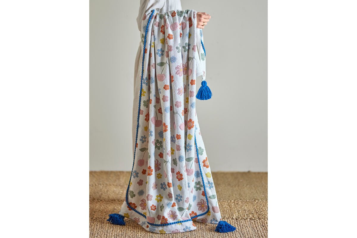 Tagesdecke Lilia - Bunt, aus recycelter Baumwolle