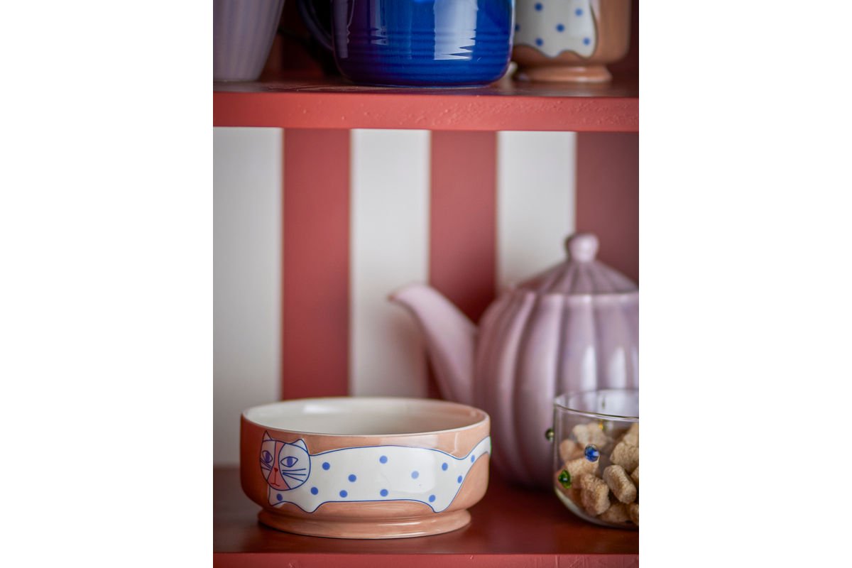 Schalen-Set „Aldra“ – Katzenmotiv Steingut (4-teilig)