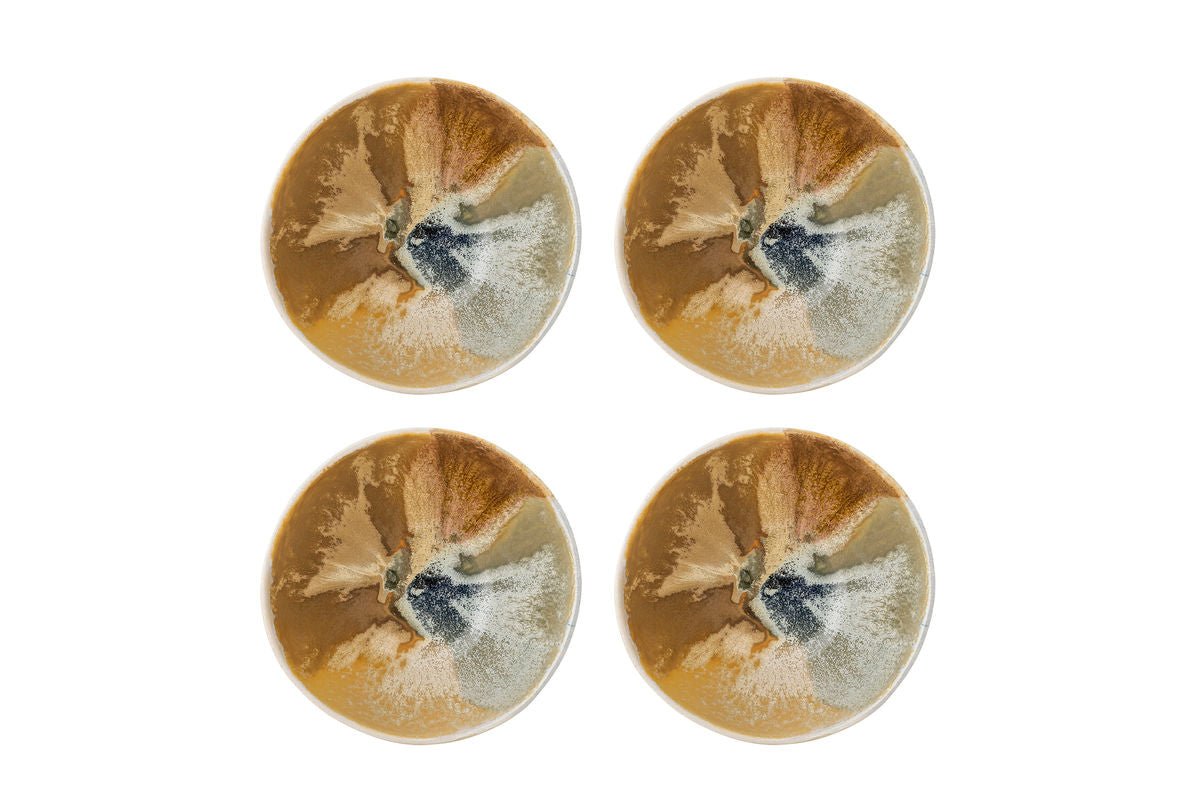 Schalen-Set „Solari“ – Gelbes Steingut (4-teilig)