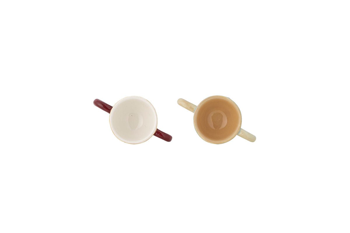 2er Set Eierbecher – Bunt, aus Steingut