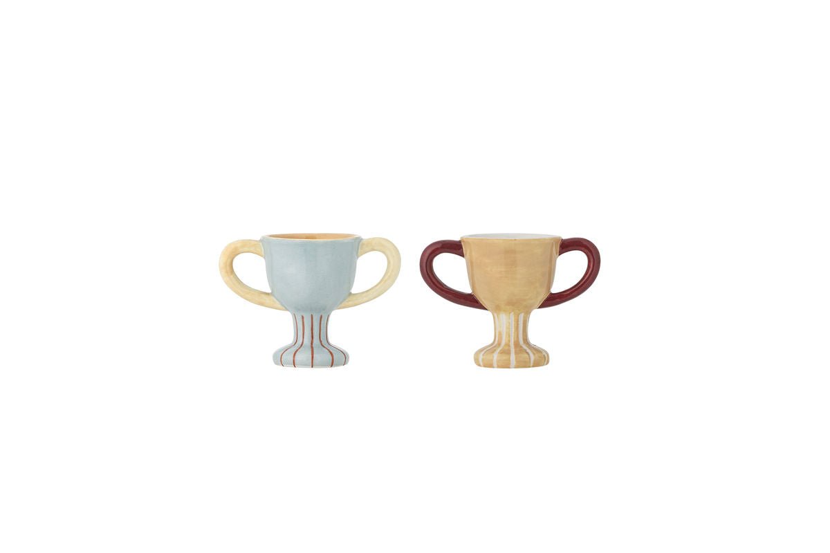 2er Set Eierbecher – Bunt, aus Steingut