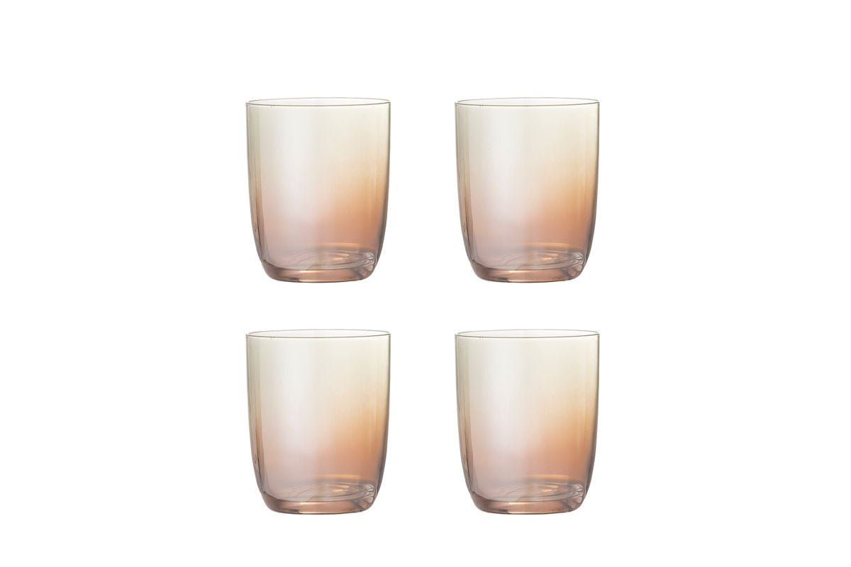 Trinkgläser Noemi – Glas in Bronze mit Perlmuttrand (4er-Set)