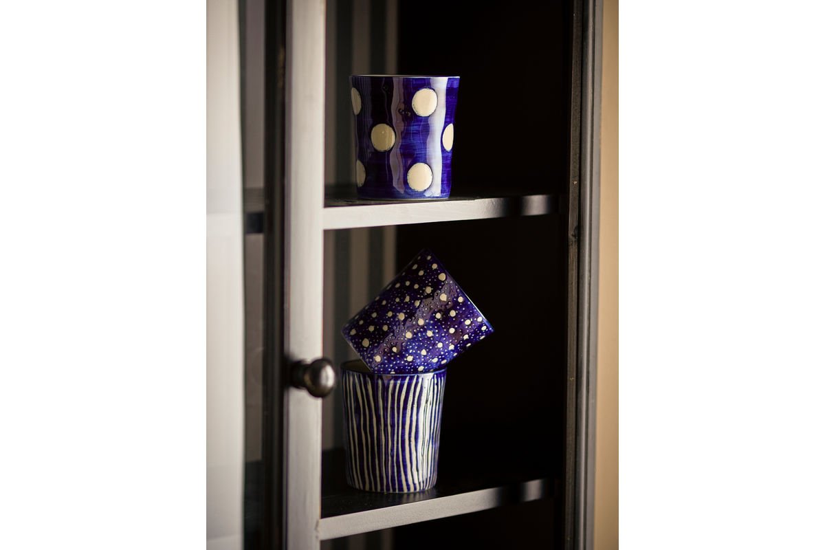 Becher-Set Norell – Blau Steingut (3-teilig)