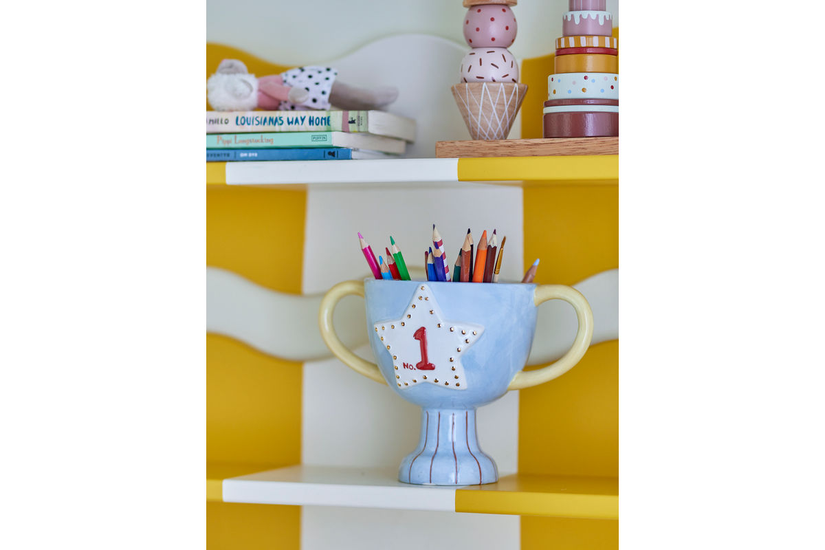 Kinder-Blumentopf Champion Leo – Keramik in Pokalform