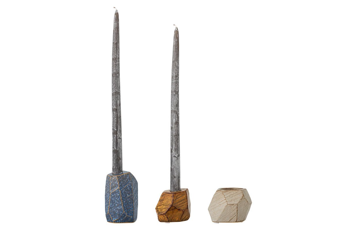 Kerzenhalter Set (3-teilig) "Blessure" - aus Steingut