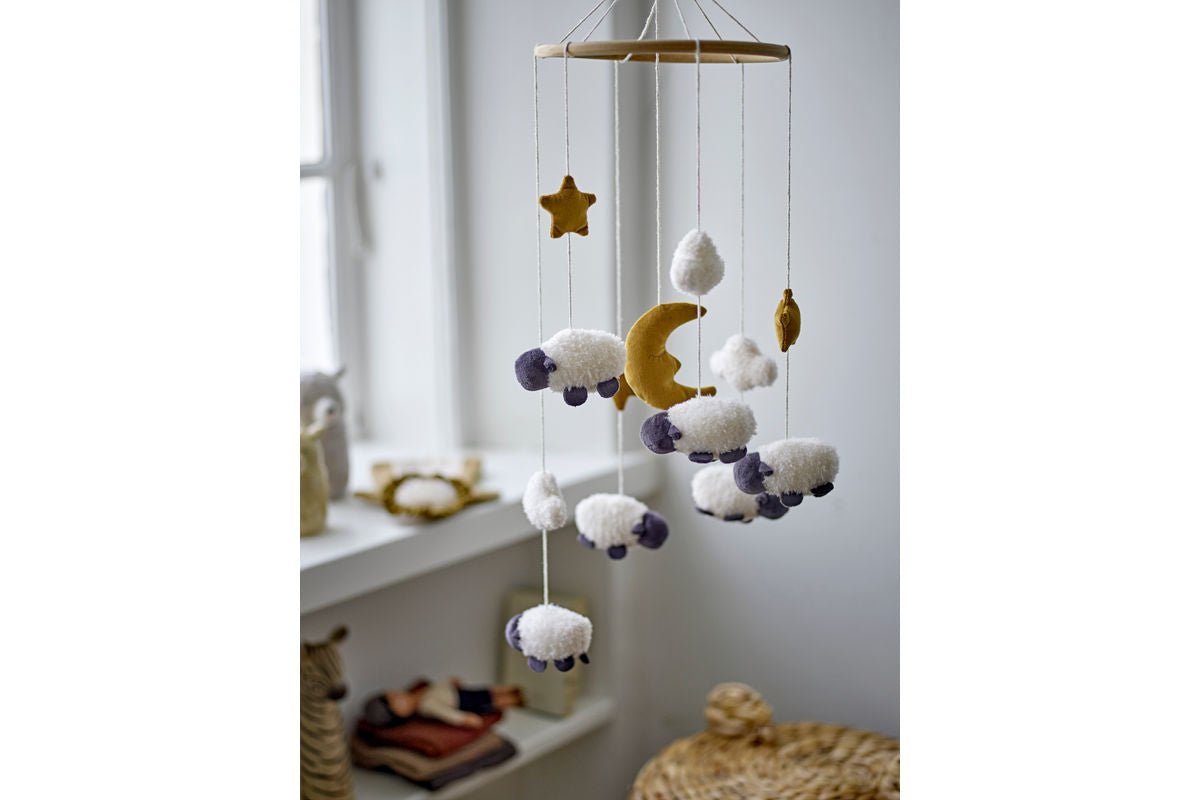 Kinder-Mobile Wolki – Schaf-Mobile in Weiß