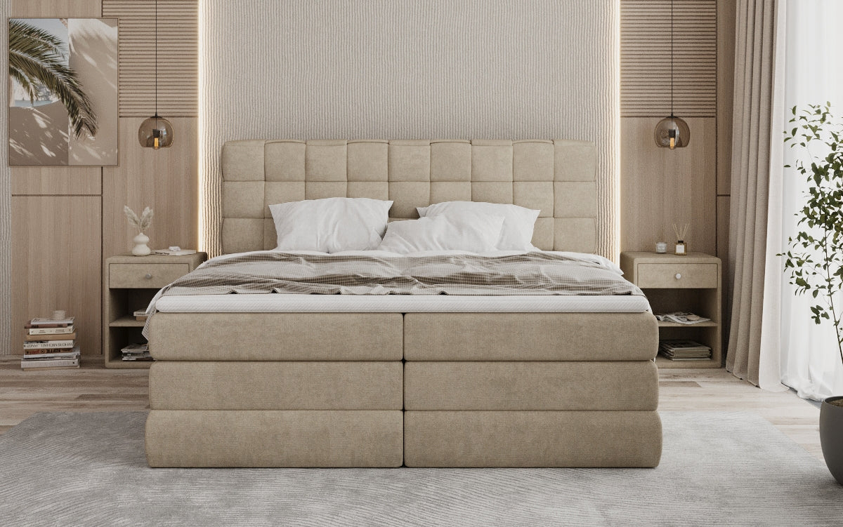 Boxspringbett Trama mit Stauraum in Stoff