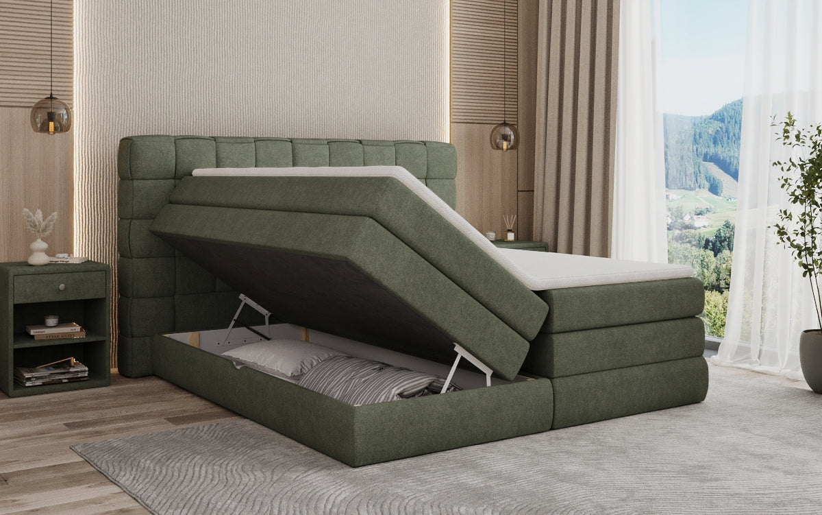 Boxspringbett Trama mit Stauraum in Stoff