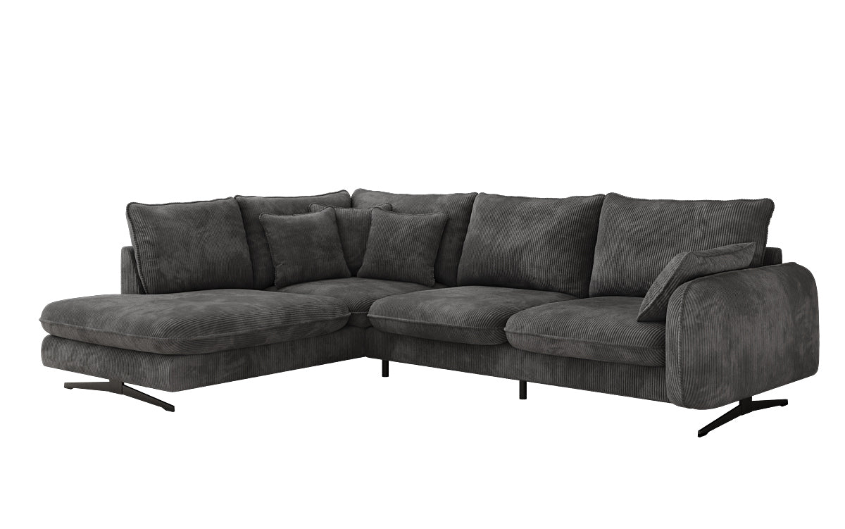 Designer Ecksofa Laguna mit Metallfüße in Cord